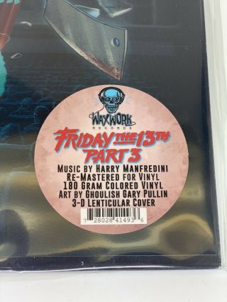 Friday The 13th Part 3 3D Vinyl LP Red And Blue Vinyl Lenticular Cover 2019 2