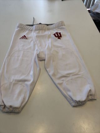 Game Worn Indiana Hoosiers White Football Pants.  Made By Adidas.  Size 2xl