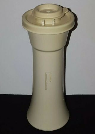 Vintage Tupperware Hourglass 6 " Tall Pepper Shaker Replacement 718 Almond