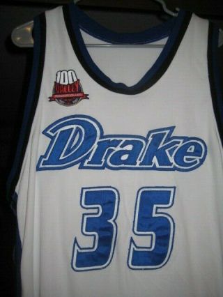 Drake Bulldogs Adidas 2007 Game Worn Ncaa Basketball Jersey 100 Year Patch