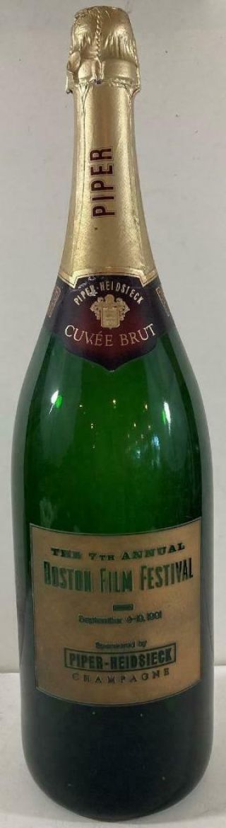 1991 Boston Film Oscar Piper - Heidsieck Champagne Bottle - Empty - 20 " Tall