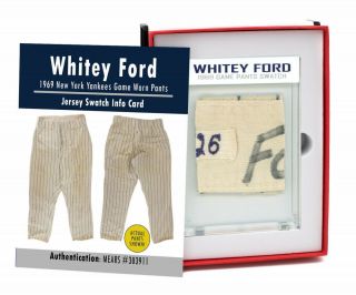 Whitey Ford 1969 Ny Yankees Game - Worn Pants Mystery Swatch Box