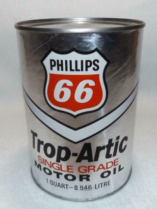 Vintage Phillips 66 Trop - Artic 1 Quart Oil Can Full