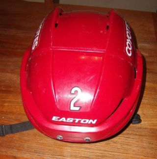 Arizona Coyotes Nicklas Grossmann Game - Worn Easton Red Home 2 Helmet (2015 - 16)