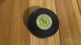 Mn North Stars Vintage Art Ross Converse Ccm Tyer Nhl Official Game Puck Usa