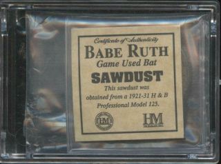 Babe Ruth Highland Game Bat Sawdust Limited Edition Yankees Hof Mlb Je