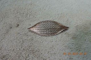 Tiffany & Co Sterling Silver 925 Mesh Basket Weave Leaf Pin Brooch