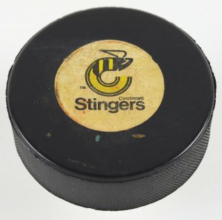 Rare Cincinnati Stingers Wha Team Game Hockey Puck