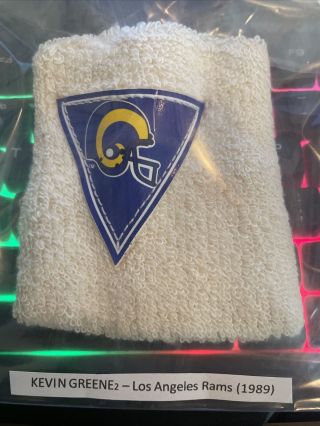 1989 Los Angeles Rams Kevin Greene Player Worn Logo Game Football Wristband