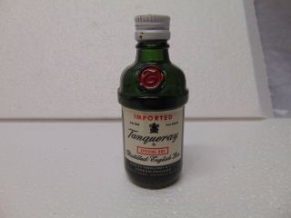 Vintage Imported Tanqueray Distilled Gin Miniature Display Bottle Green 4 " Tall