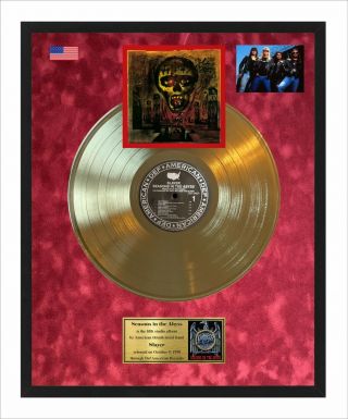 Seasons In The Abyss - Slayer Vinyl Gold Metallized Record Mounted In Frame