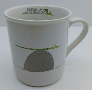 Vintage 1985 Hallmark Rim Shots Relax Mug Coffee Cup Stressed Out Snake