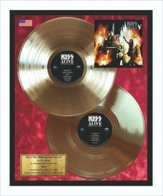 Kiss Alive The Millennium Concert Vinyl Gold Metallized Record In Frame