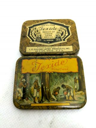 Texide Water Cured Vintage Prophylactic Tin Product Of Liquid Latex Ohio
