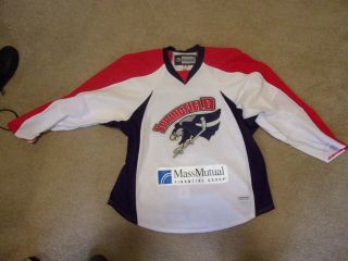 Ahl Springfield Falcons White Size 56 Game Worn Jersey 21 Palmer