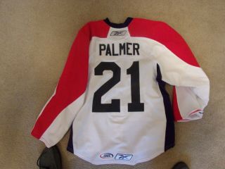 AHL SPRINGFIELD FALCONS WHITE SIZE 56 GAME WORN JERSEY 21 PALMER 3
