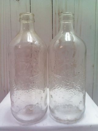 1976 Pepsi - Cola Bicentennial Clear Embossed Glass Bottles With Eagle