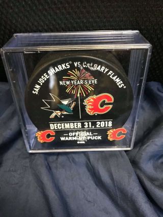 Warm Up Puck San Jose Sharks Vs Calgary Flames Years Eve On 12 - 31 - 18