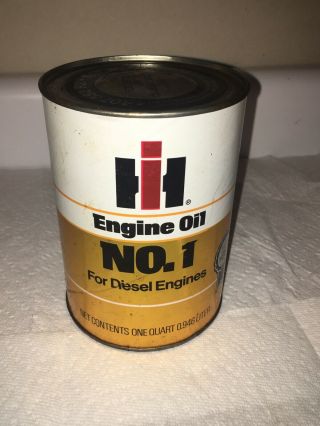 Vintage Ih International Harvester Tractor Oil 1 Quart Can - Full/nos