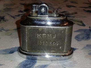 1950s KFMJ TULSA,  OK RADIO STATION AD MICROPHONE GRAPHIC MTC CIGARETTE LIGHTER 3