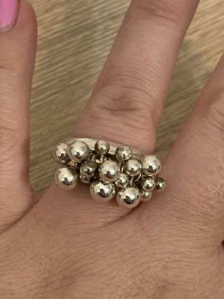 Silpada 925 Sterling Silver Cha Cha Bead Ball Size 9.  25 Ring R1203