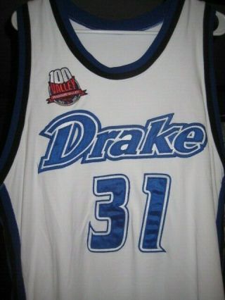 Drake Bulldogs 2007 Ncaa Game Worn Basketball Jersey W/ 100 Year Patch Rare