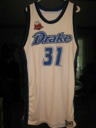 Drake Bulldogs 2007 NCAA Game Worn Basketball Jersey w/ 100 year Patch Rare 2