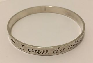 James Avery Sterling Silver I Can Do All Things In Him Bangle Bracelet