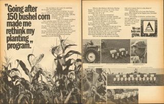 1971 Large 2pg Print Ad Of Allis Chalmers Ac Farm Tractor 600 500 Series Planter