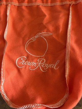 1 Crown Royal Peach Canadian Whisky Cloth Liquor Bottle Collector Bag
