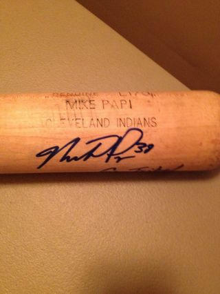 Mike Papi Game Bat Auto Indians 1 Prospect Photo Matched Rookie Rare