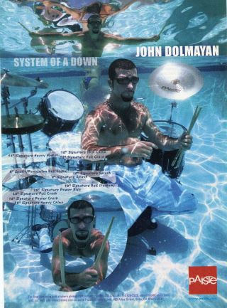 2005 Print Ad Of Paiste Drum Cymbal Setup W John Dolmayan Of System Of A Down