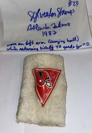 (notes) 1987 Atlanta Falcons Sylvester Stamps 29 Player Wristband Sweatband