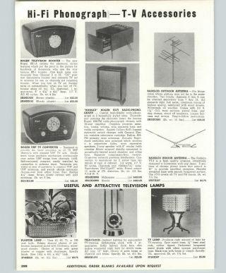 1956 PAPER AD Zenith Westinghouse Tom Thumb Radio Bogen TV Booster Record Player 2