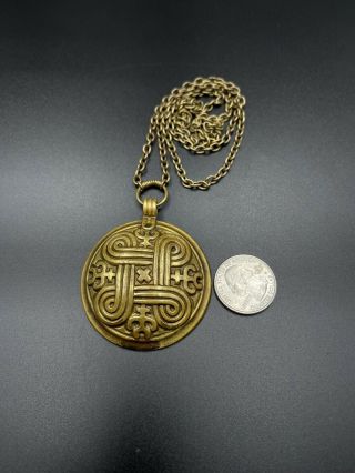Kalevala Koru Kk Finland - Bronze Necklace Pendant With Chain