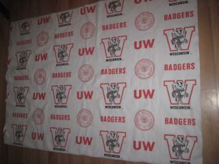 Vintage Ncaa Wisconsin Badgers Twin Bed/stadium Fleece Blanket/free