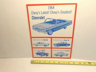1964 Chevrolet Corvette Impala Chevelle Promotional Song Book Advertising