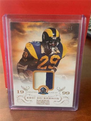 2013 National Treasures Hof Eric Dickerson 2 Color Jersey Patch Card Ed 20/25