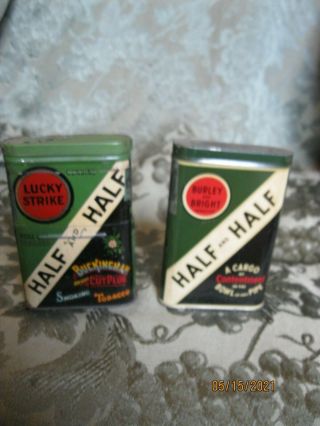 Half & Half Pocket Size Tobacco Tins - Lucky Strike - Burley & Bright