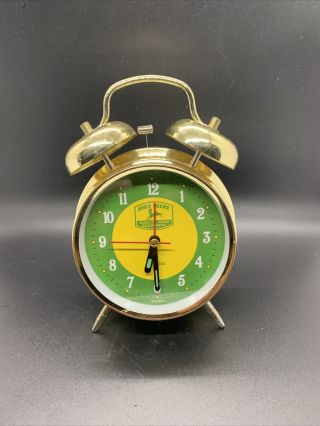 Keyclox John Deere Gold/green Quality Farm Equipment Twin Bell Alarm Clock