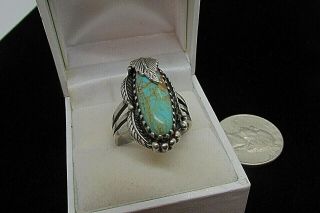 Vintage Southwest Turquoise Ring Size 8 Carol Felley Sterling