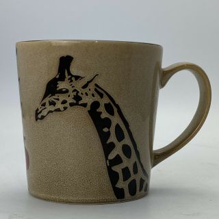 Great Gatherings Giraffe Mug Coffee Cup With Red Flowers African Animals