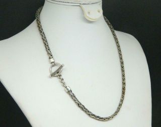 Ba Suarti Bali 925 Sterling Silver Weave Wheat Link 18 " Toggle Necklace