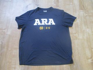Notre Dame Football Team Issued Under Armour Shirt Ara Xl Euc