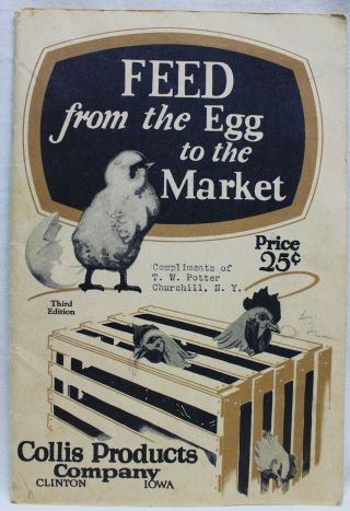 Collis Feed Comany Od Clinton Iowa Chicken Farming Advertising Brochure 1920s