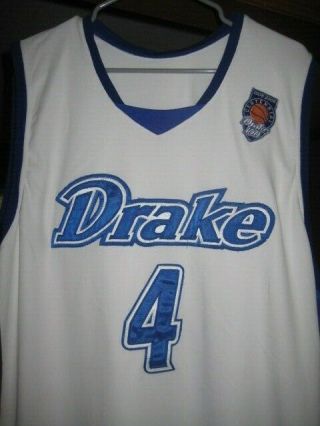 Drake Bulldogs Ncaa 2006 Game Worn White Adidas 4 Basketball Jersey 48