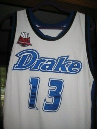 Drake Bulldogs 2007 White Adidas Game Worn Ncaa Basketball Jersey 13 Rare