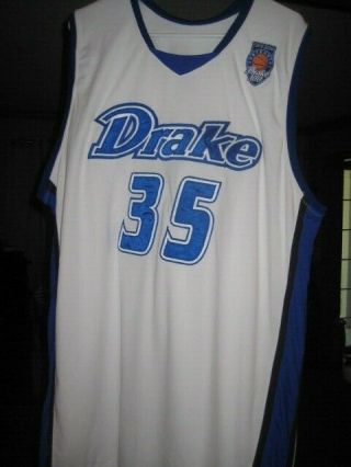 Drake Bulldogs Adidas Ncaa 2006 White Game Player Worn Basketball Jersey 35