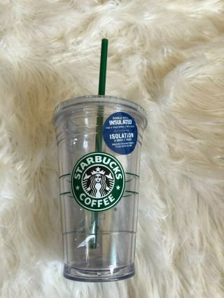 Starbucks Grande Clear Double Wall Acrylic Cold Cup 16 Oz Tumbler