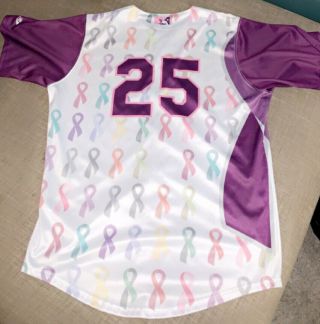 Signed Rc Cards Oakland As - Lakemonster Breast Cancer Game Jersey Rare